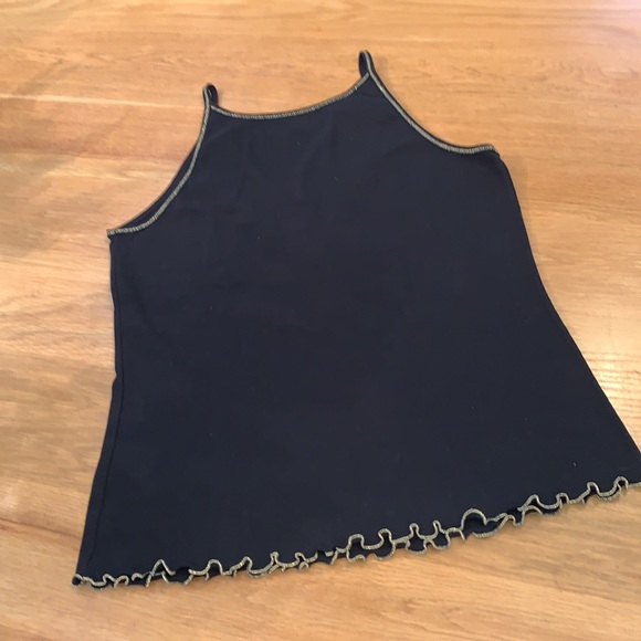 GLAMOUR Size M~Gold Embroidery Trimmed Tank Top ~ - Picture 8 of 8